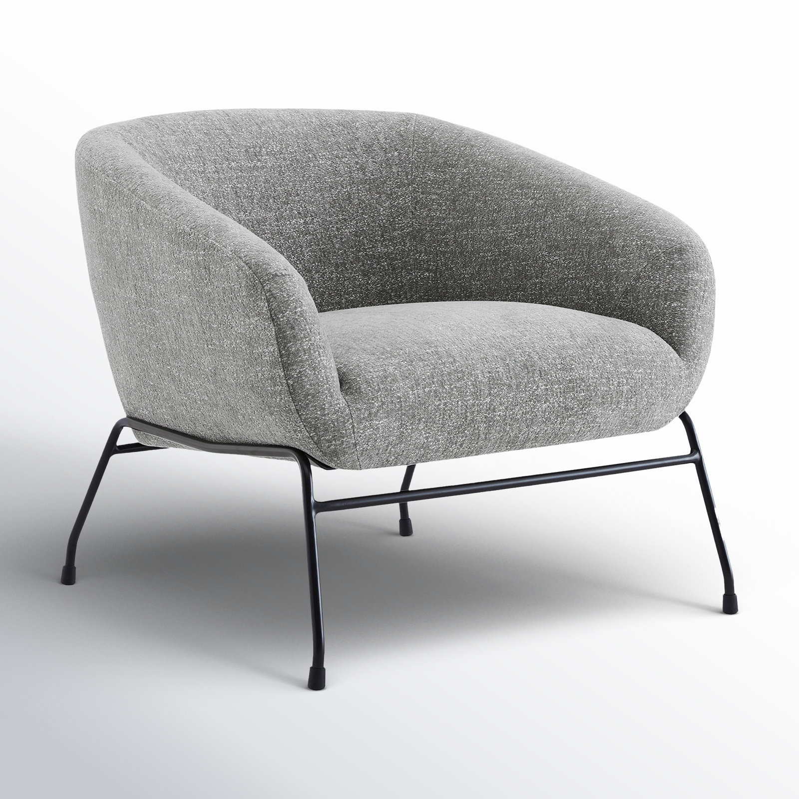Avram Barrel Chair, Magnolia Grey Tweed