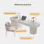 Bureau moderne en pierre frittée 62,99 ", minimaliste moderne avec tiroirs-347768699