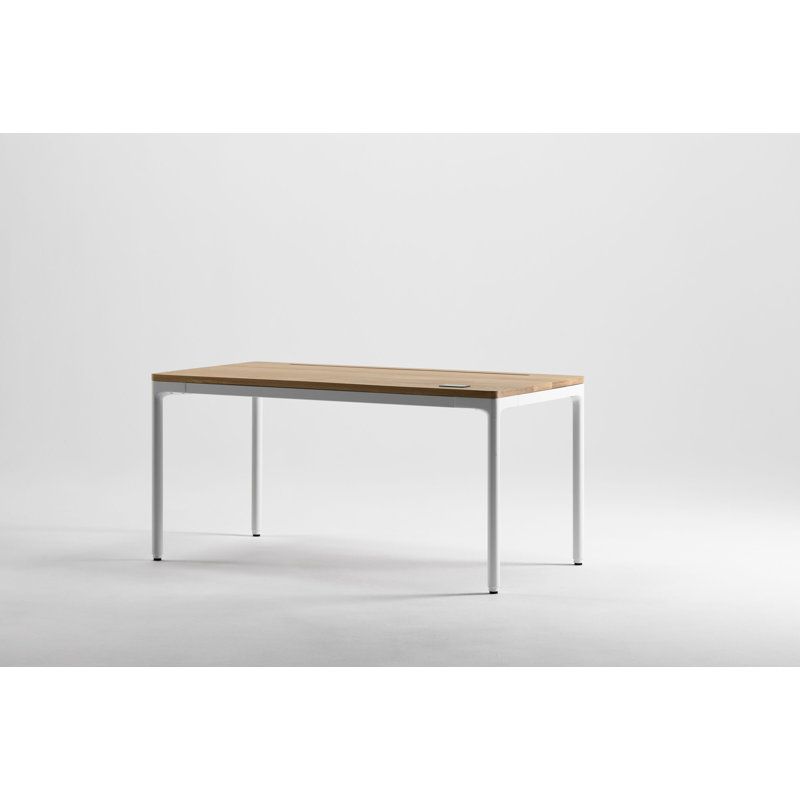 eFloat Quattro, 23 in. D x 58 in. W Sit-Stand Desk with Carbon Black Base, Carbon Black Painted Wood Top, and Black Salzburg Leather Cable Manager