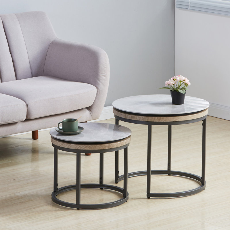 Beverli Frame Nesting Tables, Grey