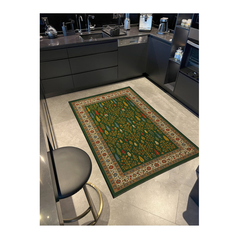Tapis gris tissé traditionnel Mosso, 4'7" x 6'7"