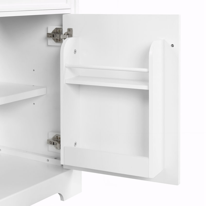 Armoire de salle de bain avec porte à fermeture douce, Blanc