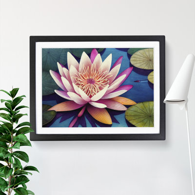 Glowing Water Lily Flower - Framed Print