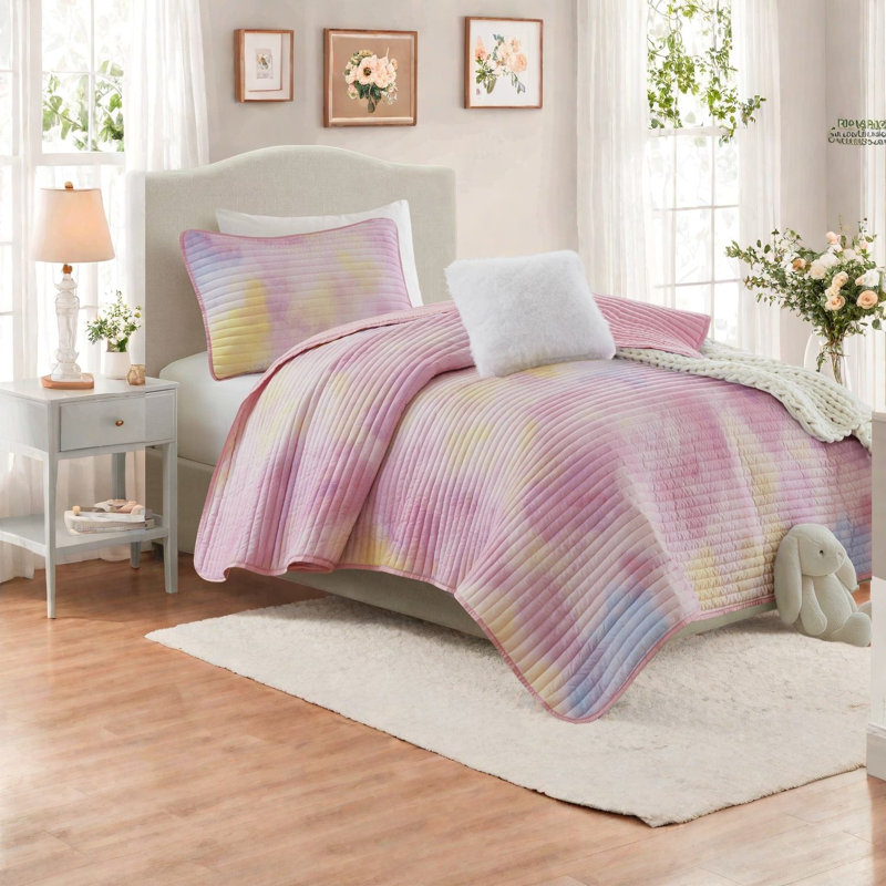 Ensembles de literie en microfibre douce pour lit simple TG, teinture rose moderne pour la maison