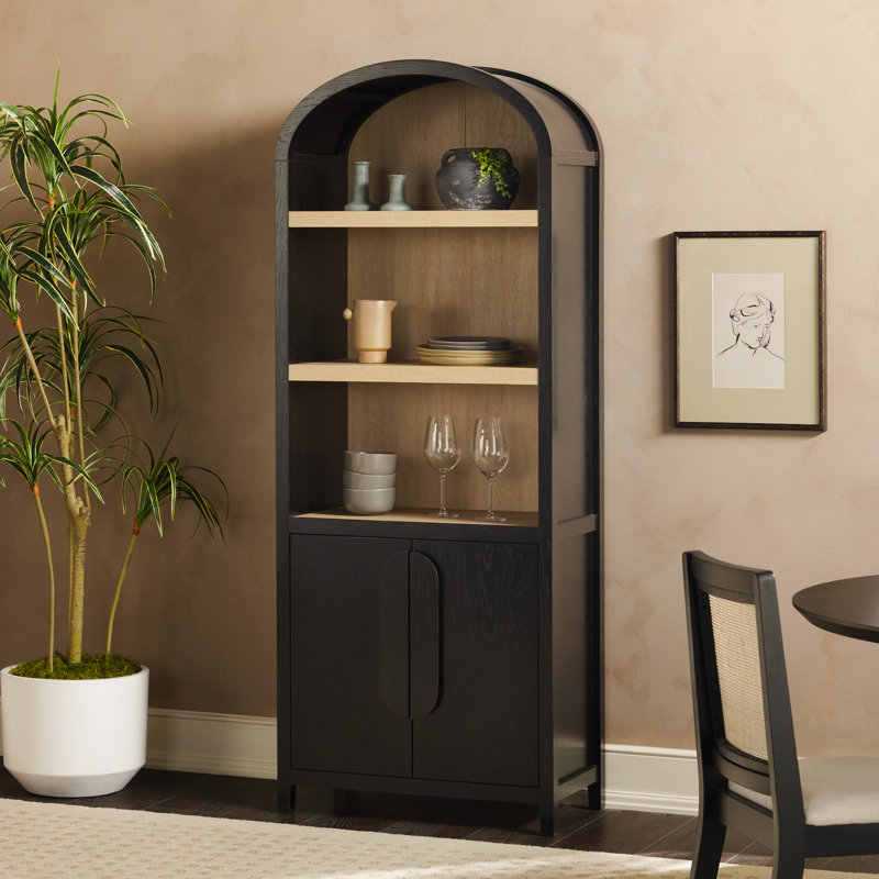 Sitarski Modern Arched Bookcase & Statement Cabinet