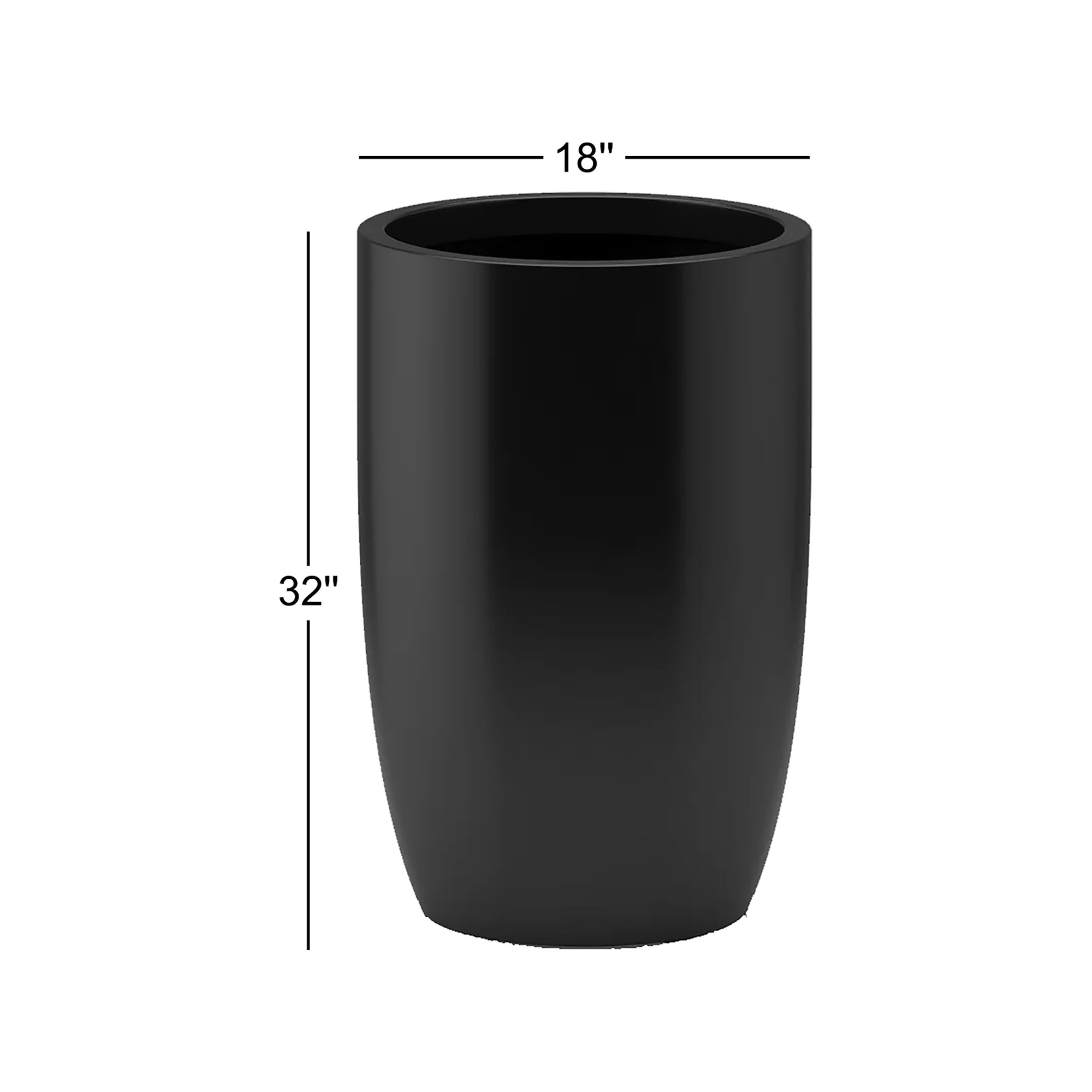 Rilo Handmade Pot Planter, Black, 32"H x 18" W x 18" D