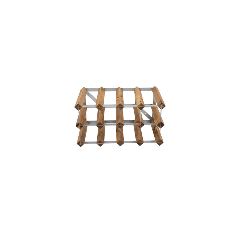 Bohun 12 Bottle Solid Wood Standard Wine Bottle Rack, Brown