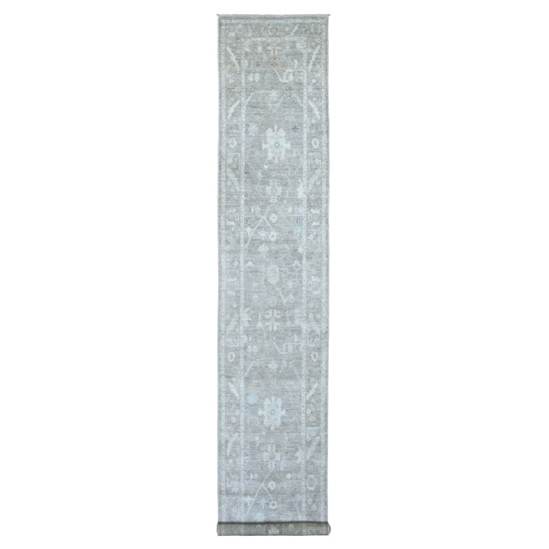 Tapis de couloir oriental oriental en laine afghane doux noué à la main 2 pi 9 po x 16 pi Angora 1F2760466EC746339D12FC4F154DE7B2