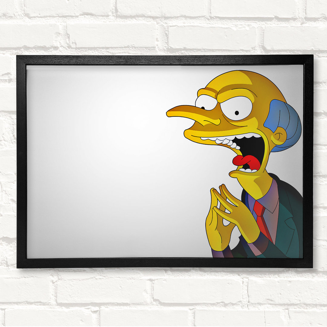 Die Simpsons Mr Burns - Geschlossener Eckrahmen Kunstdrucke auf Holz