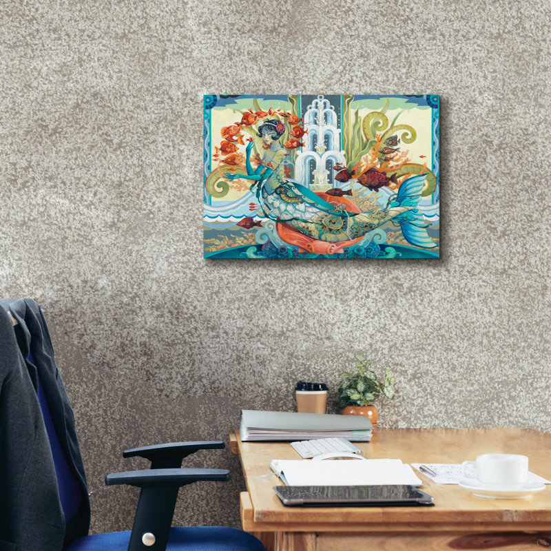 «Aquatic Flapper» par David Galchutt, art mural sur toile, H 18 po x l 26 po x P 0,75 po
