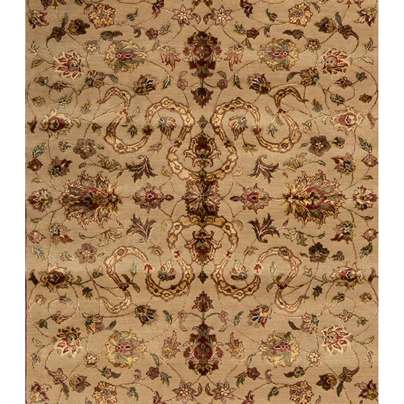 Tapis brun / beige de haute qualité noué à la main