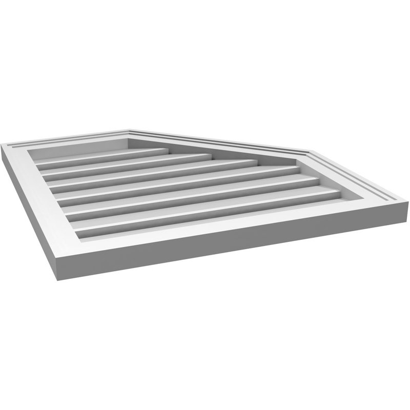 Évent en poire fonctionnel en demi-octogone à droite en uréthane Signature, H 24 po x l 24 po x P 1,5 po
