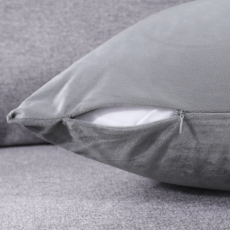 Decorative Throw Soft Linen Cushion Covers Pillow Covers (Set of 4), Square 26", Gray