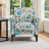 Motif floral pastel bleu et gris