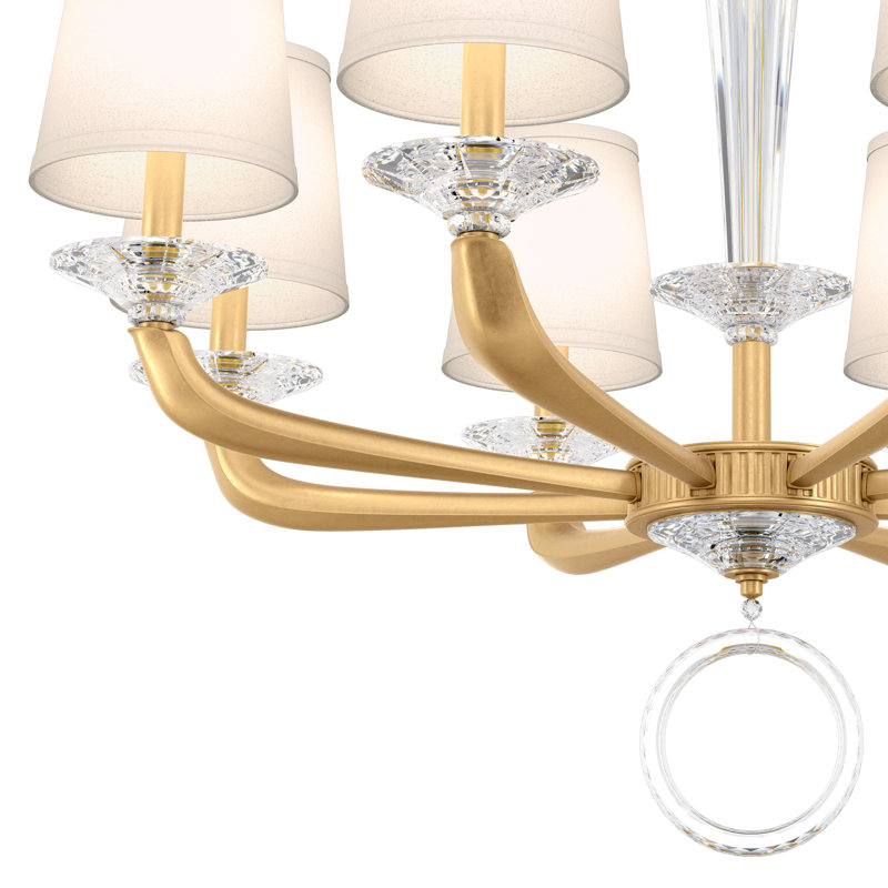 Emilea 8 - Light Glass Chandelier, Heirloom Gold