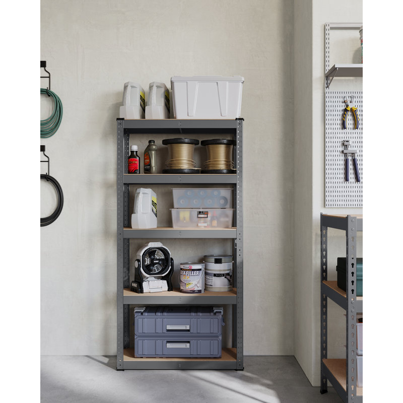 90cm W Steel Shelving Unit, Grey