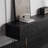 Simple black coffee table TV cabinet combination