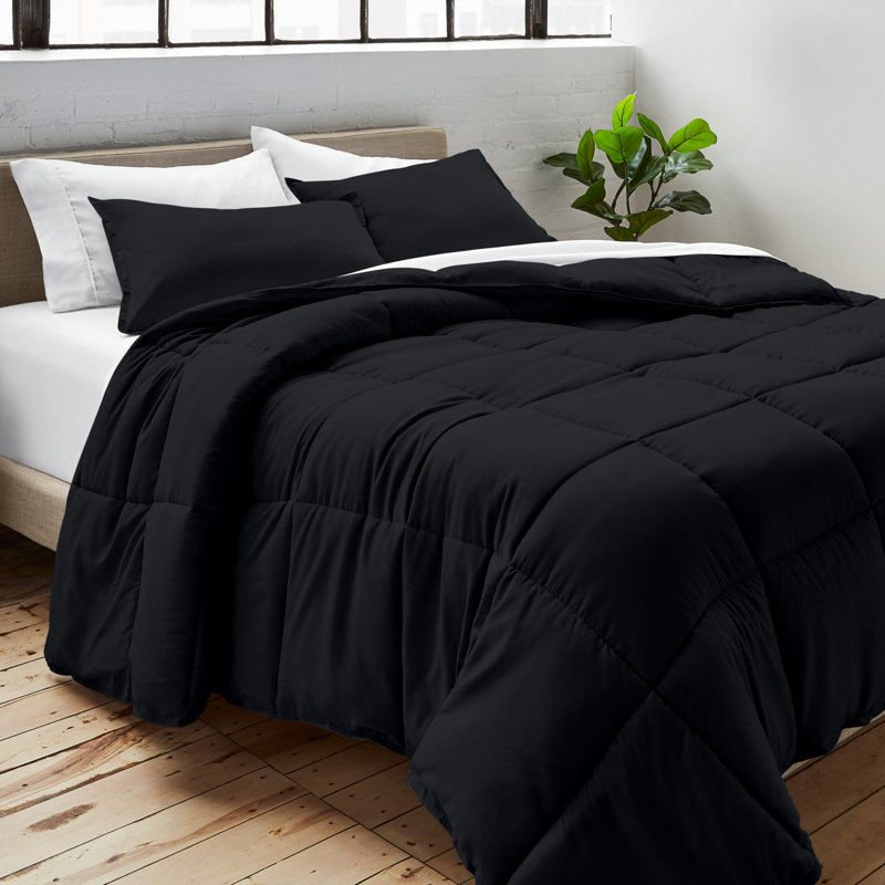 Down Alternative Comforter Duvet Insert, King, Black