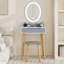 Ensemble de coiffeuse Barther avec miroir à luminosité réglable et tabouret rembourré-315247421