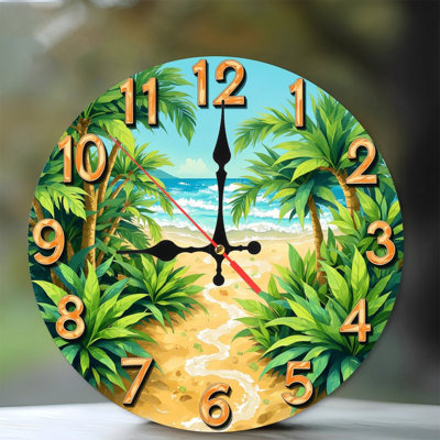 Horloge murale plage tropicale