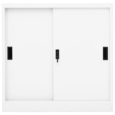 Office Cabinet with Sliding Door 35.4" x 15.7" x 35.4" Steel by Inbox Zero