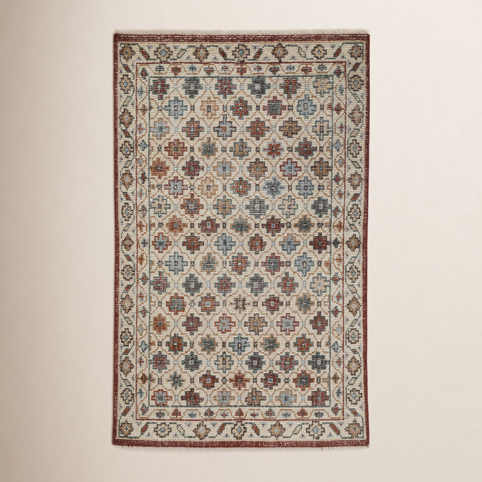 Dahlia Hand Knotted Wool Indoor Rug, Rectangle 3' x 5'