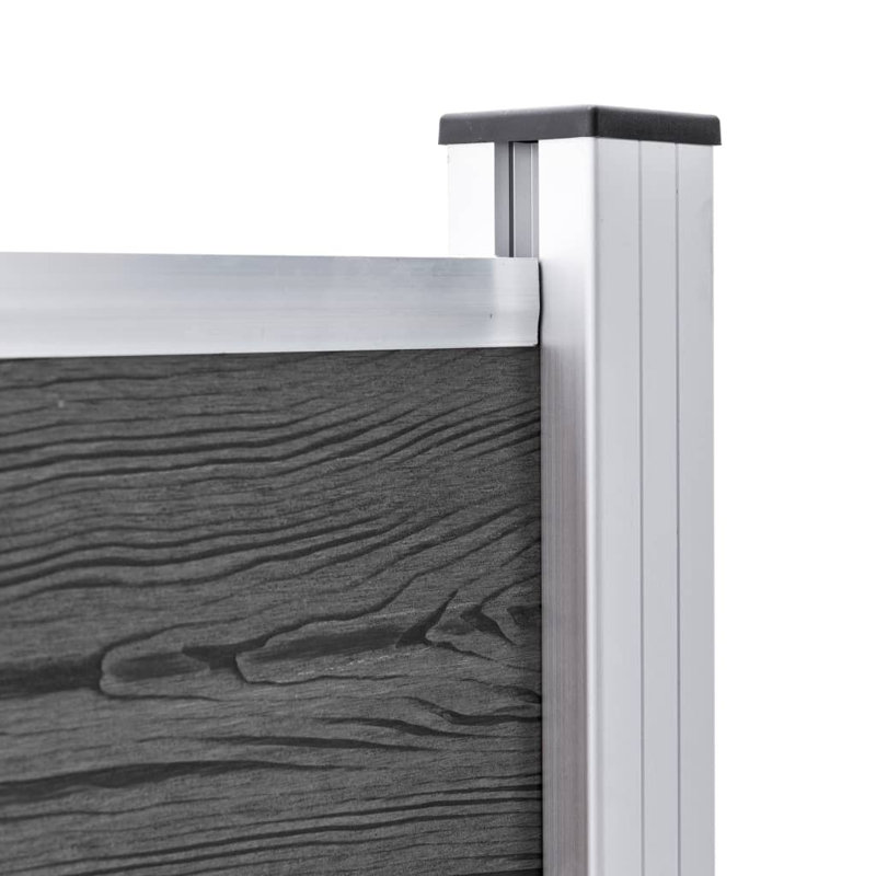Minda 3.8cm H x 872cm W Black Composite Yard/Privacy Fence