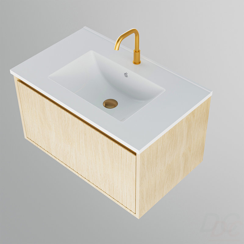Armoire de meuble-lavabo 30 po sans lavabo en céramique, Chêne