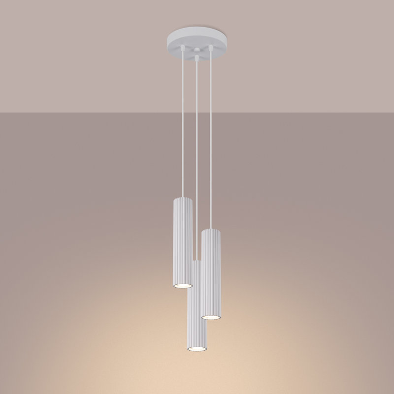 Bonina 3 - Light Brushed Nickel Pendant, White
