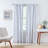 Mini Check Tabtop Light Filtering White/Dark Grey Curtain Panel Pair (Set of 2)-75050672