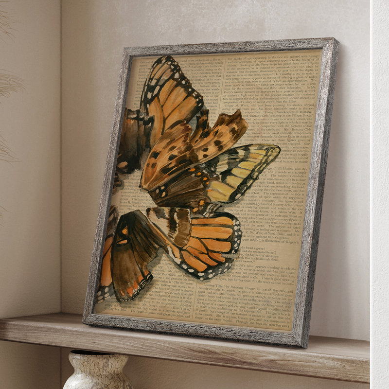 «Winged Wreath I», reproduction encadrée - bois massif, H 11 po x l 9 po