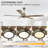 60 in. Brushed Brass Dimmable Ceiling Fan with LED Light and Remote Control 6 Speeds Reversible Noiseless DC Motor, 3CCT