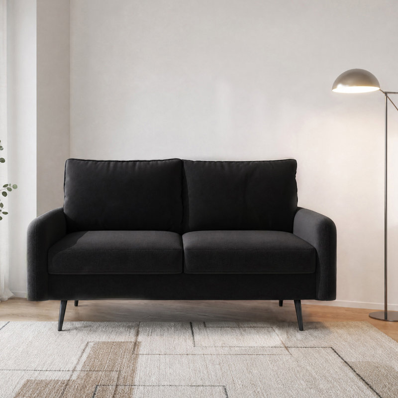 Causeuse Dotson, Velours noir
