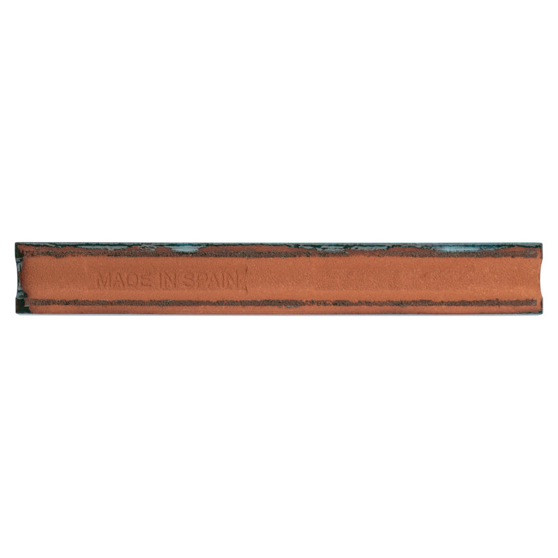 Antic Special 6" x 0.75" Glossy Ceramic Pencil Liner Tile Trim in Lava Verde