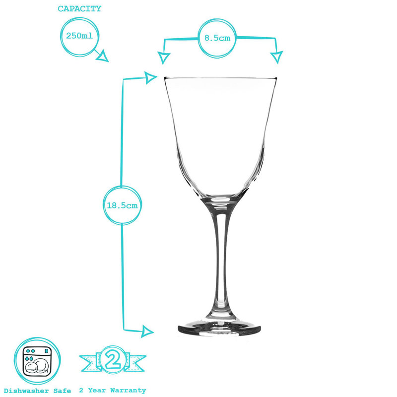 250ml Handmade White Wine Glass, 12
