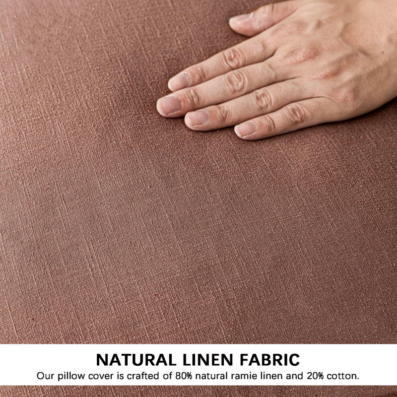 Rust Linen Tassel Edge Pillow Covers, Set of 2