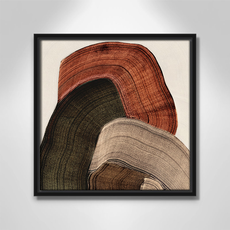 «Folded Earth I Print» par , L 13,5 po x H 13,5 po, Toile avec cadre, Black Floater