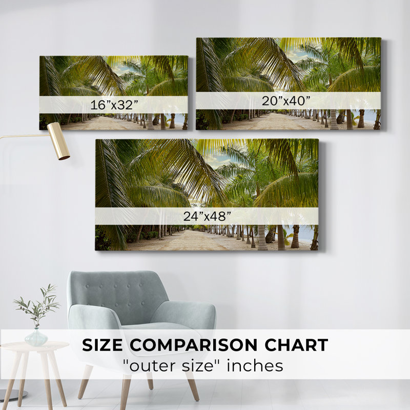 Passerelle tropicale - Toile tendue avec châssis - Prêt à accrocher, H 16 po x l 32 po