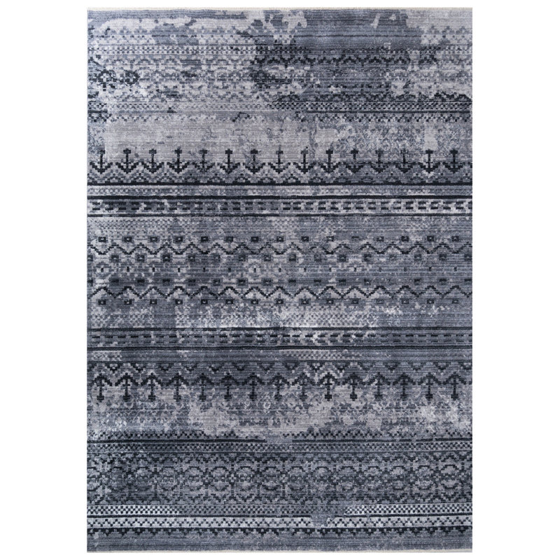 Tapis noir Bowersville Southwestern, Rectangle 5 pi x 7 pi