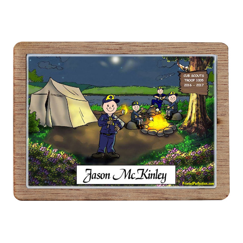 Magnet en bois personnalisé pour scouts de louveteaux - excellent cadeau!, Oui