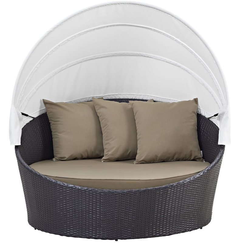 Modway Siesta Canopy Outdoor Patio Daybed, Mocha
