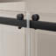 Porte de baignoire coulissante double sans cadre l 56-60 po x H 62 po, porte de douche bypass à fermeture douce, noir mat