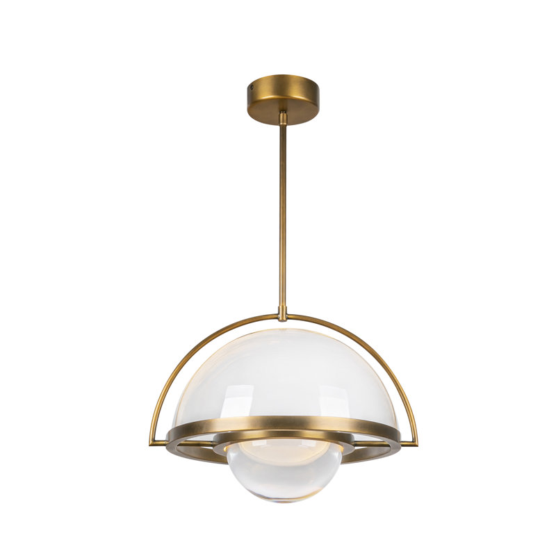 Bowery 1 - Light LED Pendant, Vintage Brass