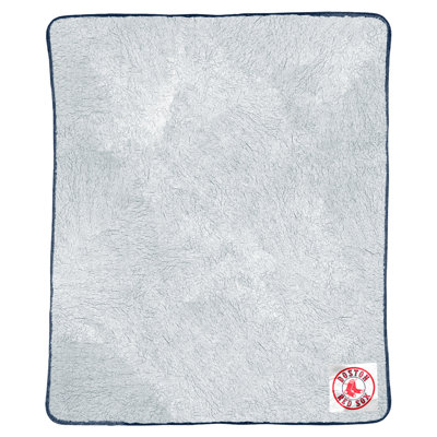 MLB Boston Red Sox Patch Two Tone Sherpa Throw Blanket, soft, warm, baseball, fan, gift, 50x60 Inches  