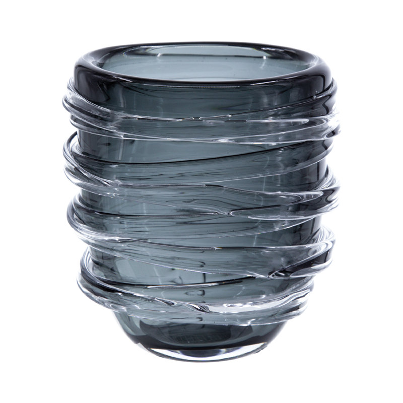 Abels Handmade Glass Table Vase, 6.7" H x 5.9" W x 4.3" D