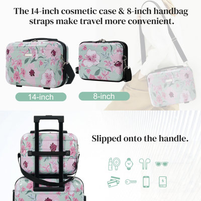 Durable Hardside Luggage Sets 5pcs, Lightweight PC Suitcases with Spinner Wheels and Locks for Secure Travel