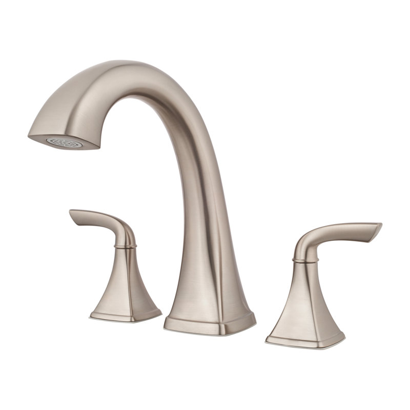 Bronson Double Handle Deck Mounted Roman Tub Faucet Trim, Brushed Nickel