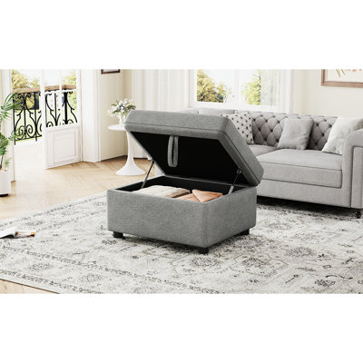 Gris 26,6 po pour le salon et la chambre à coucher, mobile avec assise tapissier en velours côtelé