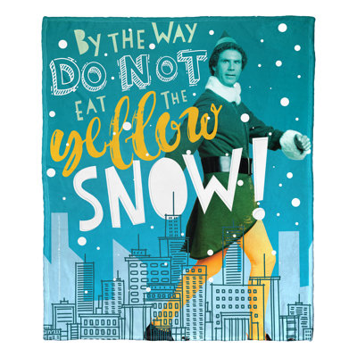 Warner Bros. Elf Do Not Eat Yellow Snow Silk Touch Throw Blanket, Christmas Movie Humor, 50x60 Inches