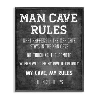 My Man Cave Rules Framed Giclee Art by CAD Designs